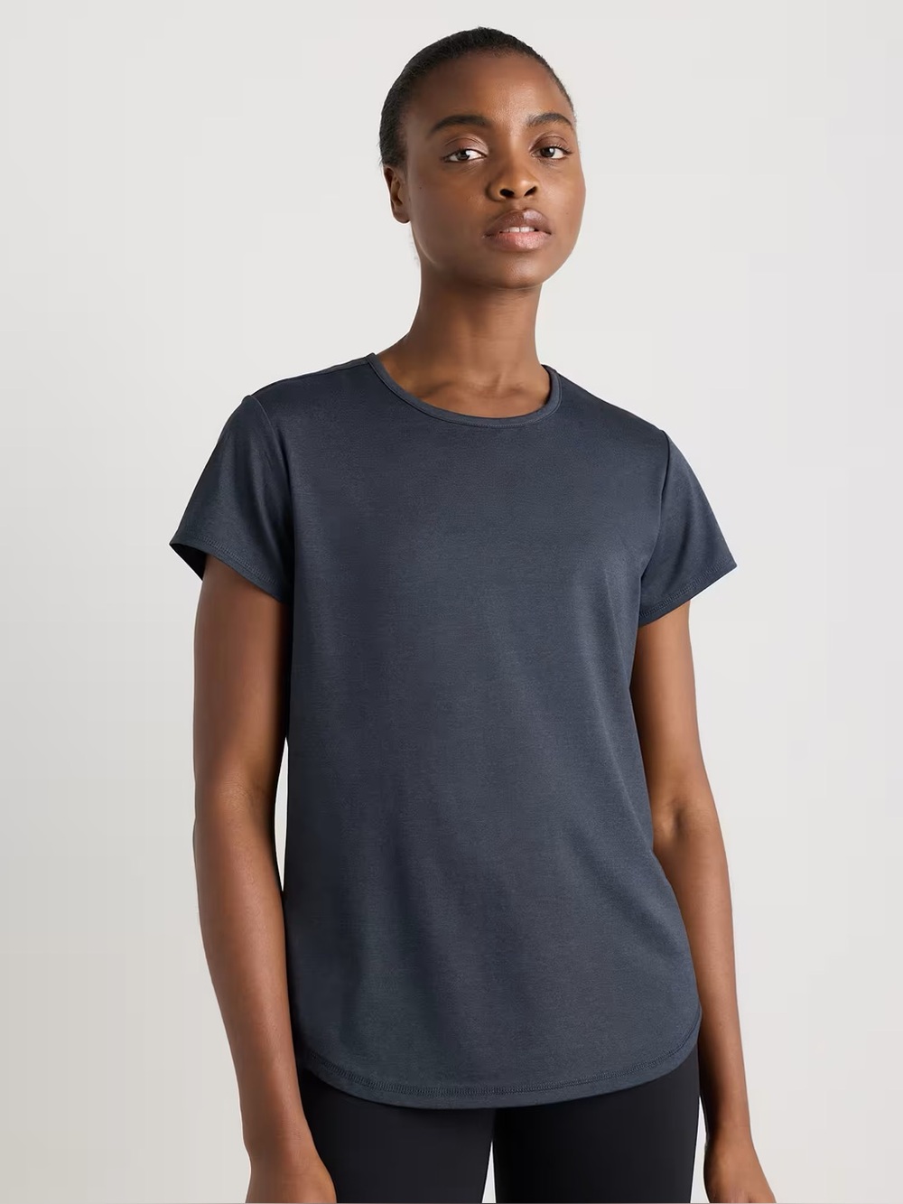 Quince T-Shirt Women’s L Flowknit Breeze Tee Navy Performance Activewear